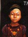 Taya's card portrait in the Pathologic tabletop game