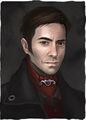 Bachelor's card portrait in the Pathologic tabletop game